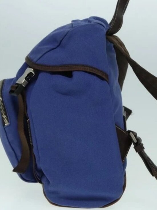 PRADA Backpack Canvas Blue Auth 88293 main image 4
